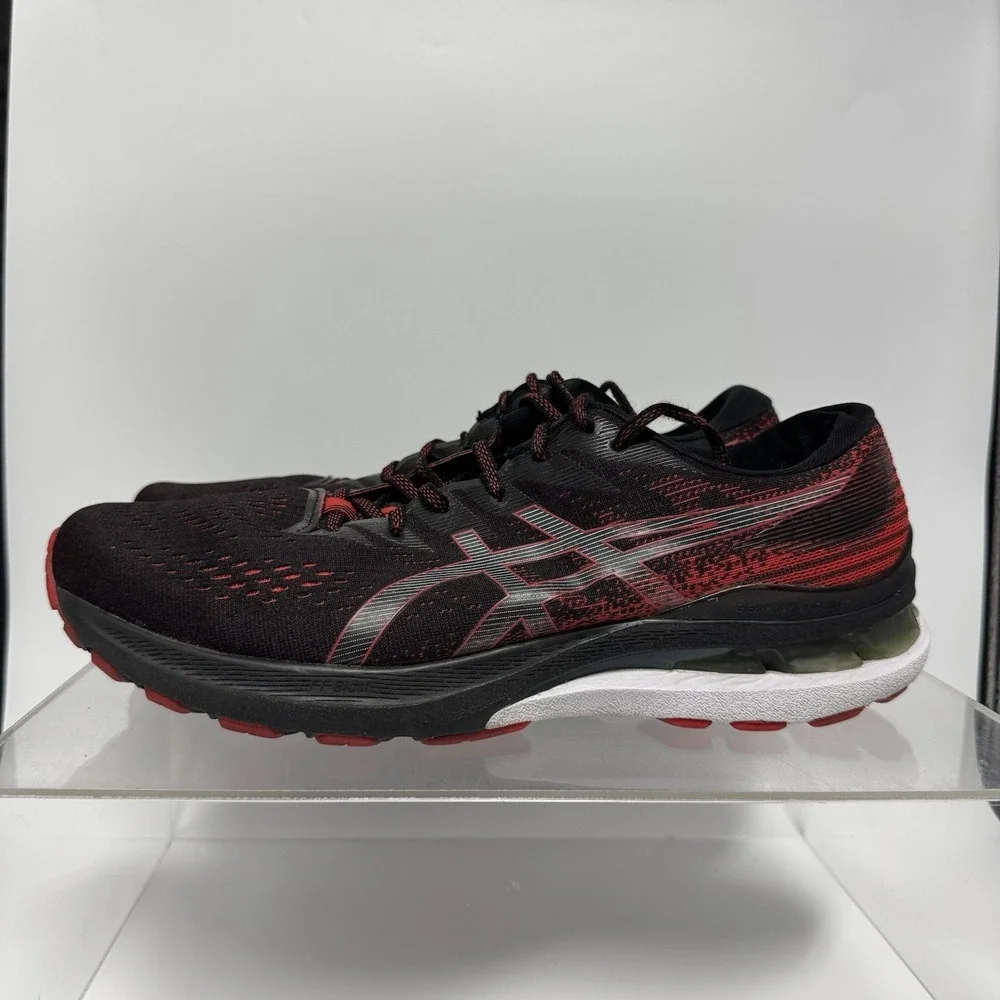 ASICS Gel Kayano 28 Black Red 1011B188 Running Shoes Men's Size 11.5 WIDE